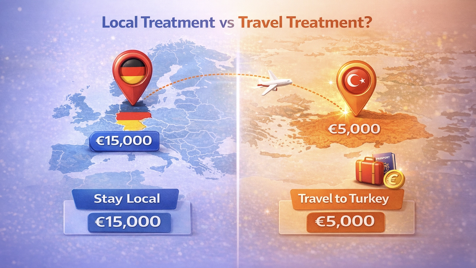 Local treatment versus travel treatment decision map for dental veneers